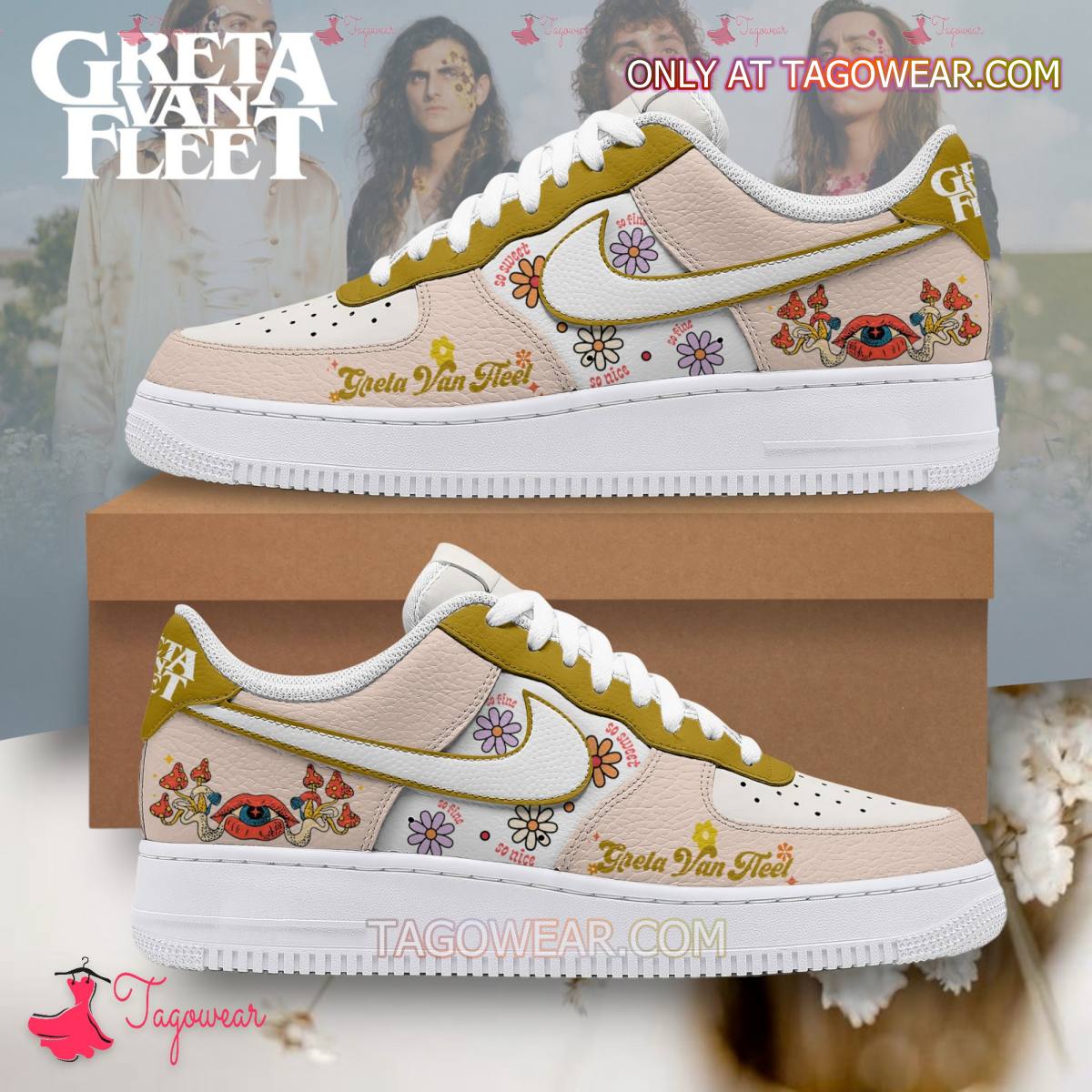 Ideafootwear Greta Van Fleet Air Low-Top Sneakers Shoes For Men And Women 1