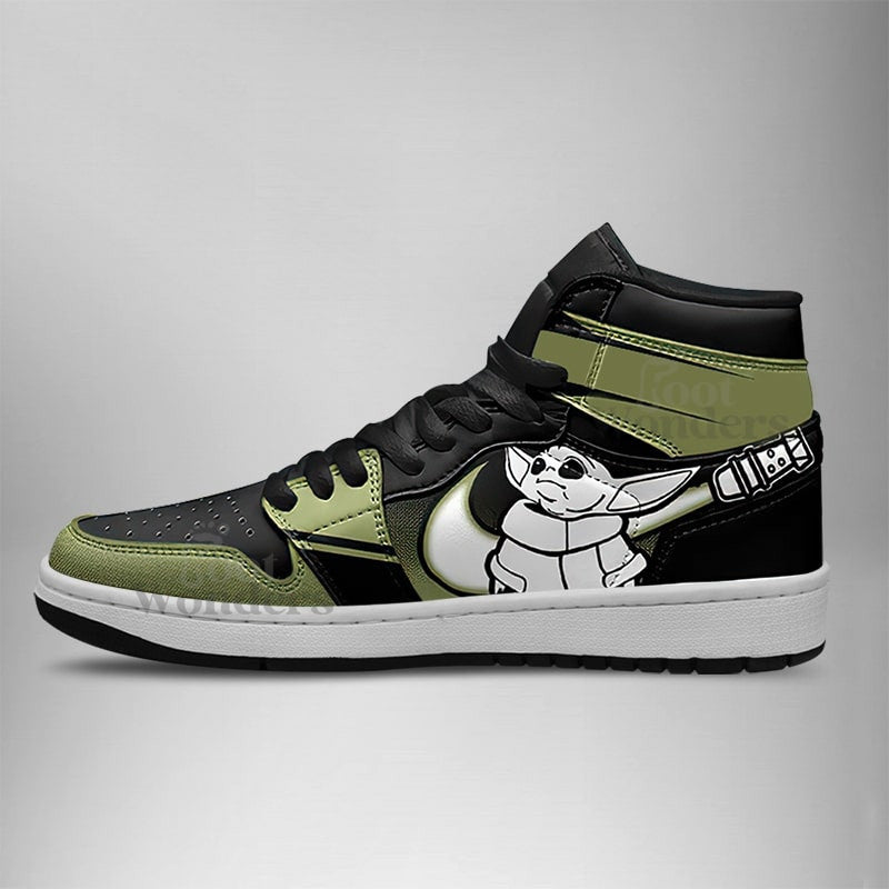 Ideafootwear Grogu AJ1 High Sneakers Shoes For Men And Women