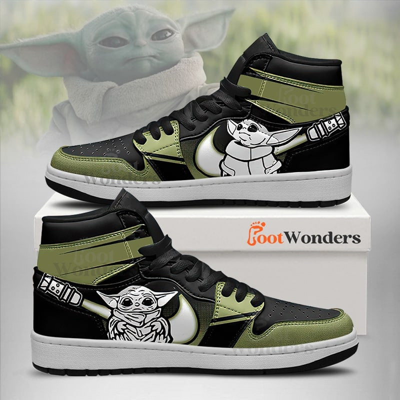 Ideafootwear Grogu AJ1 High Sneakers Shoes For Men And Women