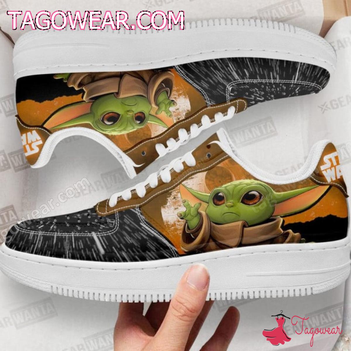 Ideafootwear Grogu Baby Yoda Air Low-Top Sneakers Shoes For Men And Women 1