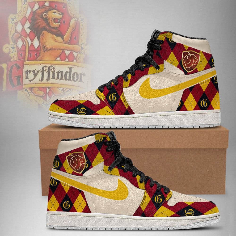 Ideafootwear Gryffindor AJ1 High Sneakers Shoes For Men And Women