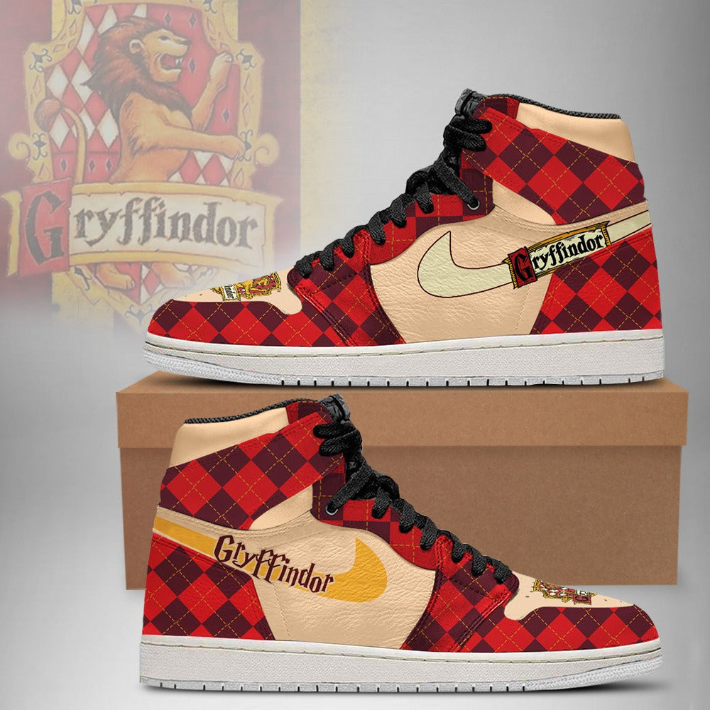 Ideafootwear Gryffindor Harry Potter AJ1 High Sneakers Shoes For Men And Women