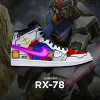 Ideafootwear  Gundam  AJ1 High Sneakers Shoes For Men And Women
