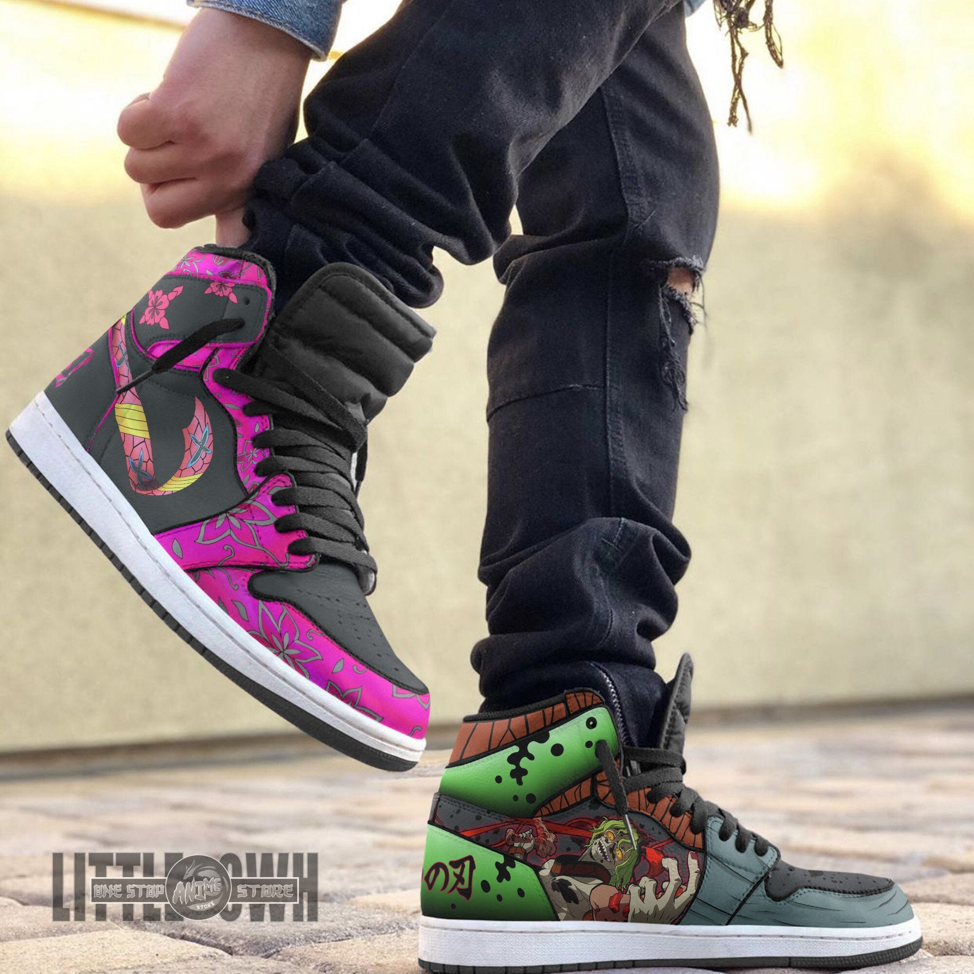 Ideafootwear Gyutaro x Dabi AJ1 High Sneakers Shoes For Men And Women