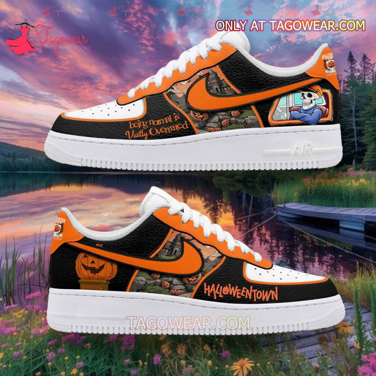 Ideafootwear Halloween Town Air Low-Top Sneakers Shoes For Men And Women 1