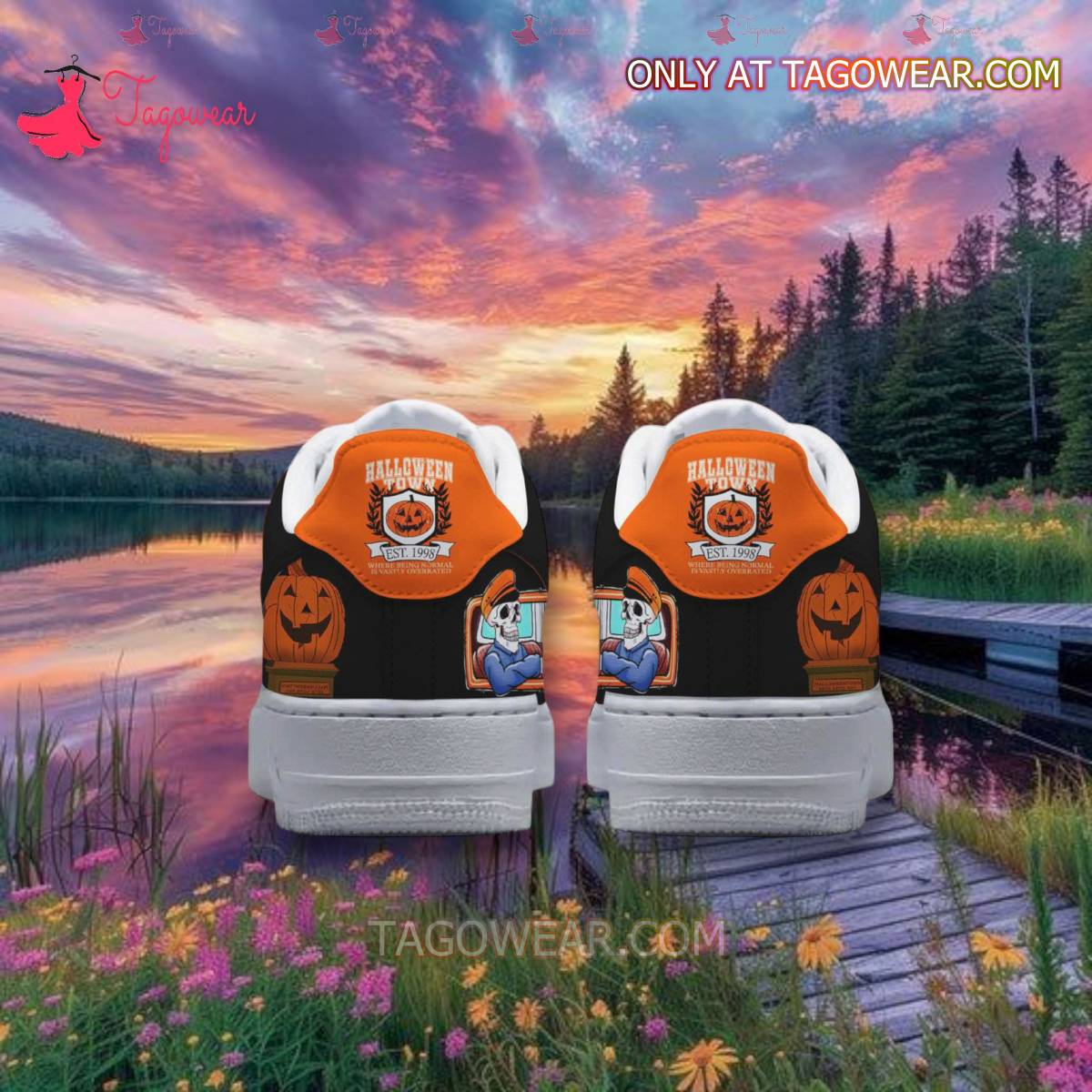 Ideafootwear Halloween Town Air Low-Top Sneakers Shoes For Men And Women 2