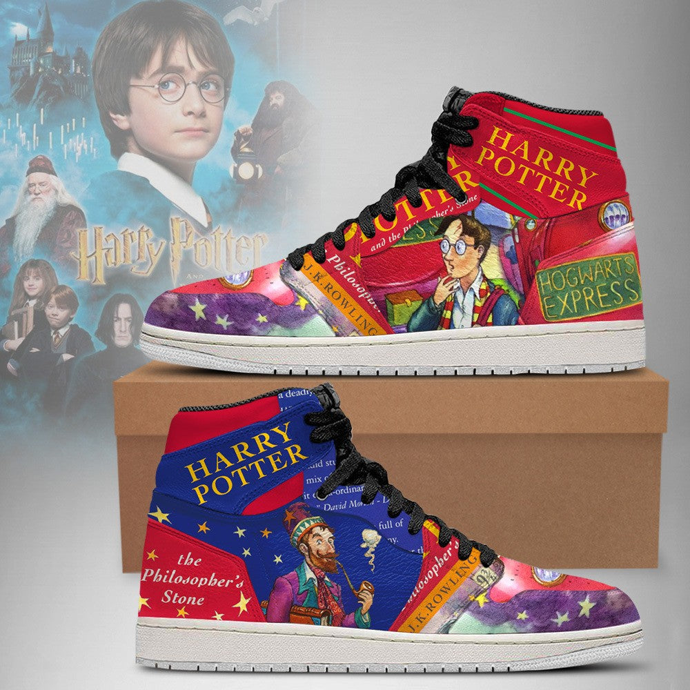 Ideafootwear Harry Potter Philosopher's Stone AJ1 High Sneakers Shoes For Men And Women