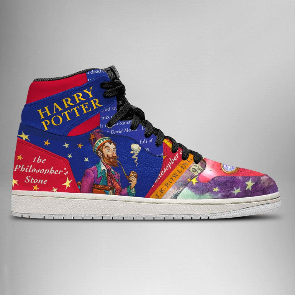 Ideafootwear Harry Potter Philosopher's Stone AJ1 High Sneakers Shoes For Men And Women