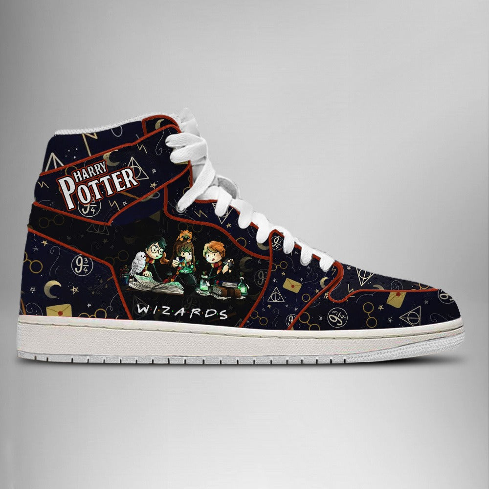 Ideafootwear Harry Potter Ron Hermione Wizards AJ1 High Sneakers Shoes For Men And Women