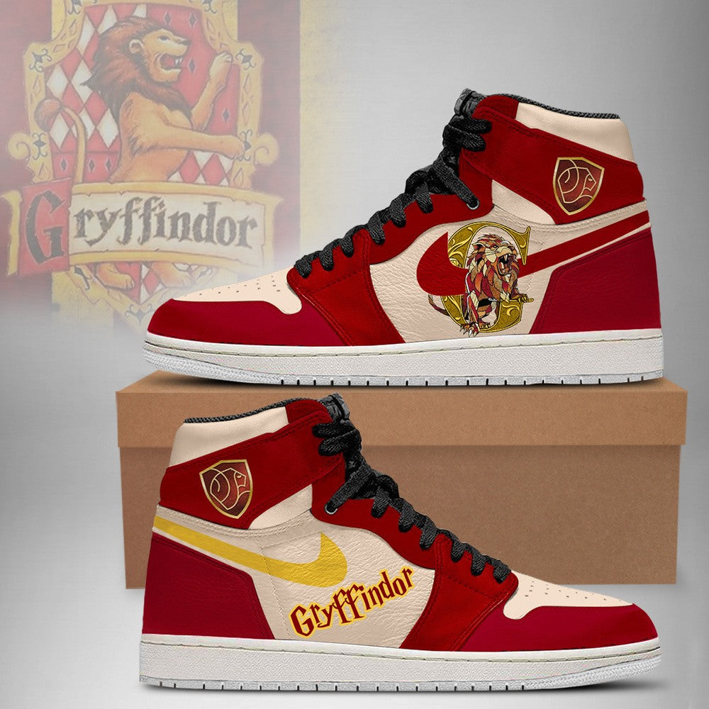 Ideafootwear Harry Potter x Gryffindor AJ1 High Sneakers Shoes For Men And Women