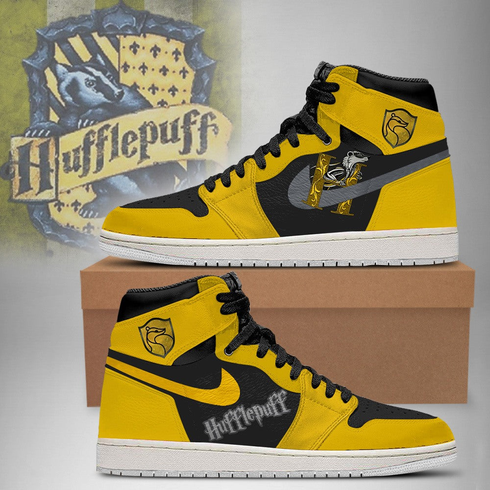 Ideafootwear Harry Potter x Hufflepuff AJ1 High Sneakers Shoes For Men And Women