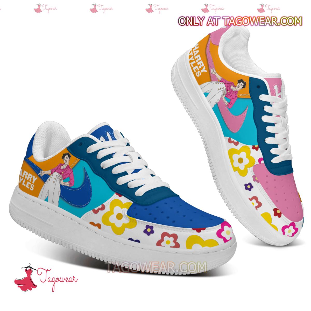 Ideafootwear Harry Styles Flower Air Low-Top Sneakers Shoes For Men And Women 2