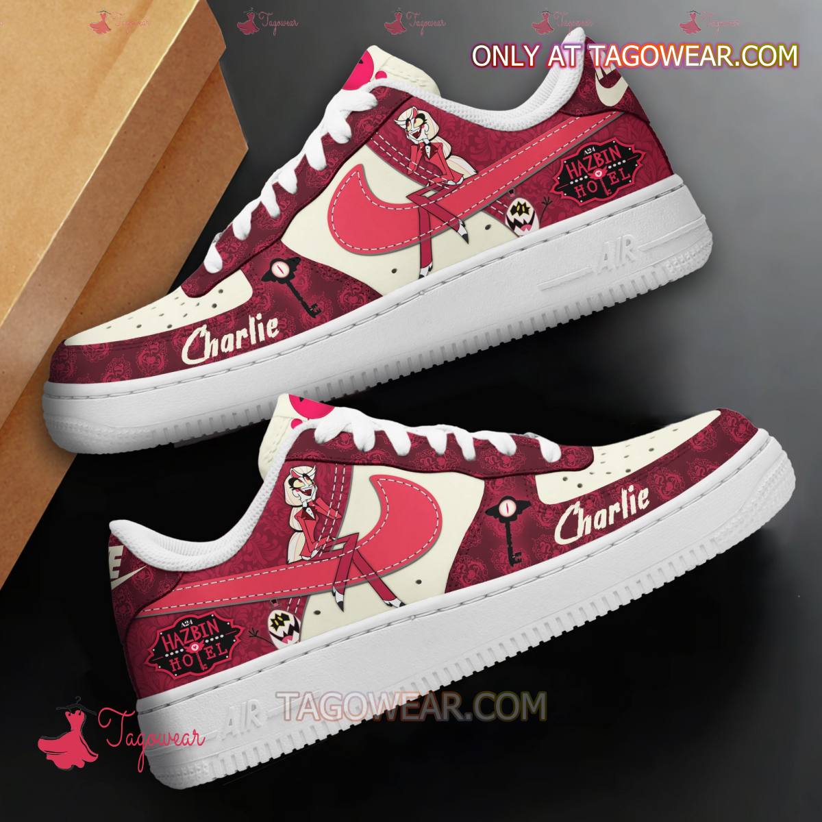 Ideafootwear Hazbin Hotel Charlie Character Air Low-Top Sneakers Shoes For Men And Women 2