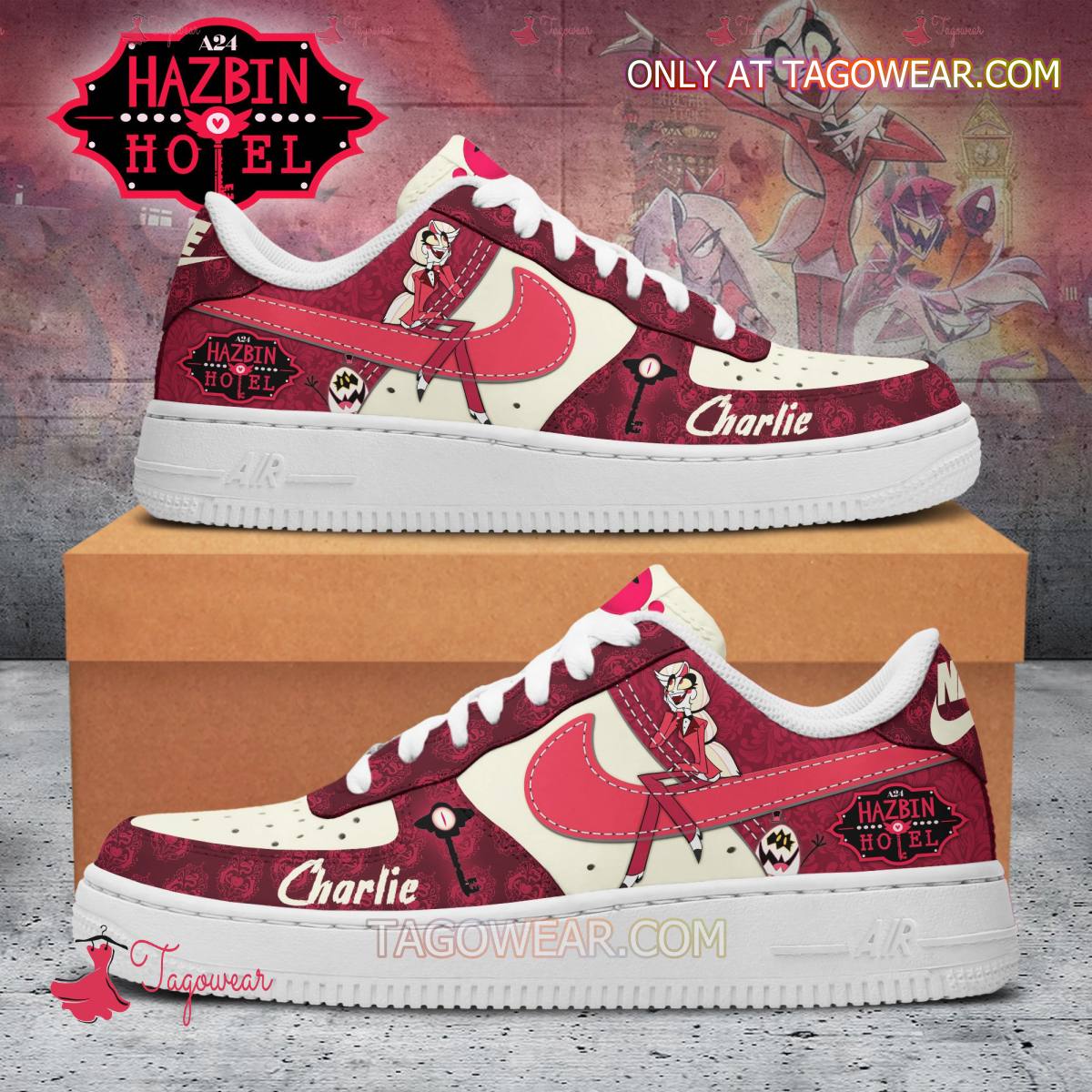 Ideafootwear Hazbin Hotel Charlie Character Air Low-Top Sneakers Shoes For Men And Women 1