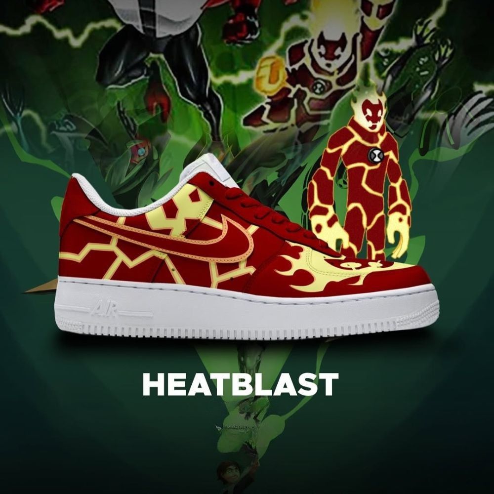 Ideafootwear Heatblast Ben 10 Air Low-Top Sneakers Shoes For Men And Women 1
