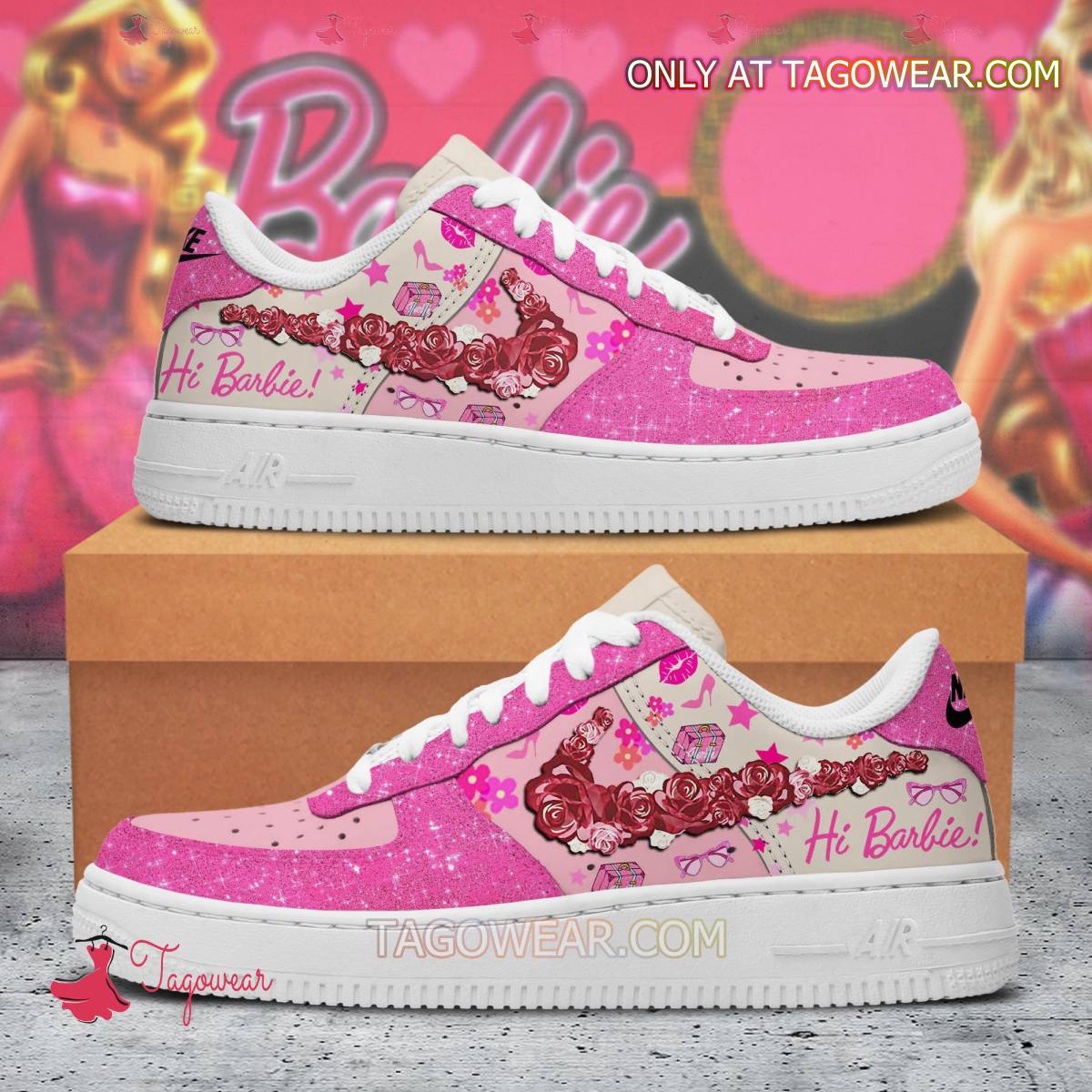 Ideafootwear Hi Barbie Air Low-Top Sneakers Shoes For Men And Women 1
