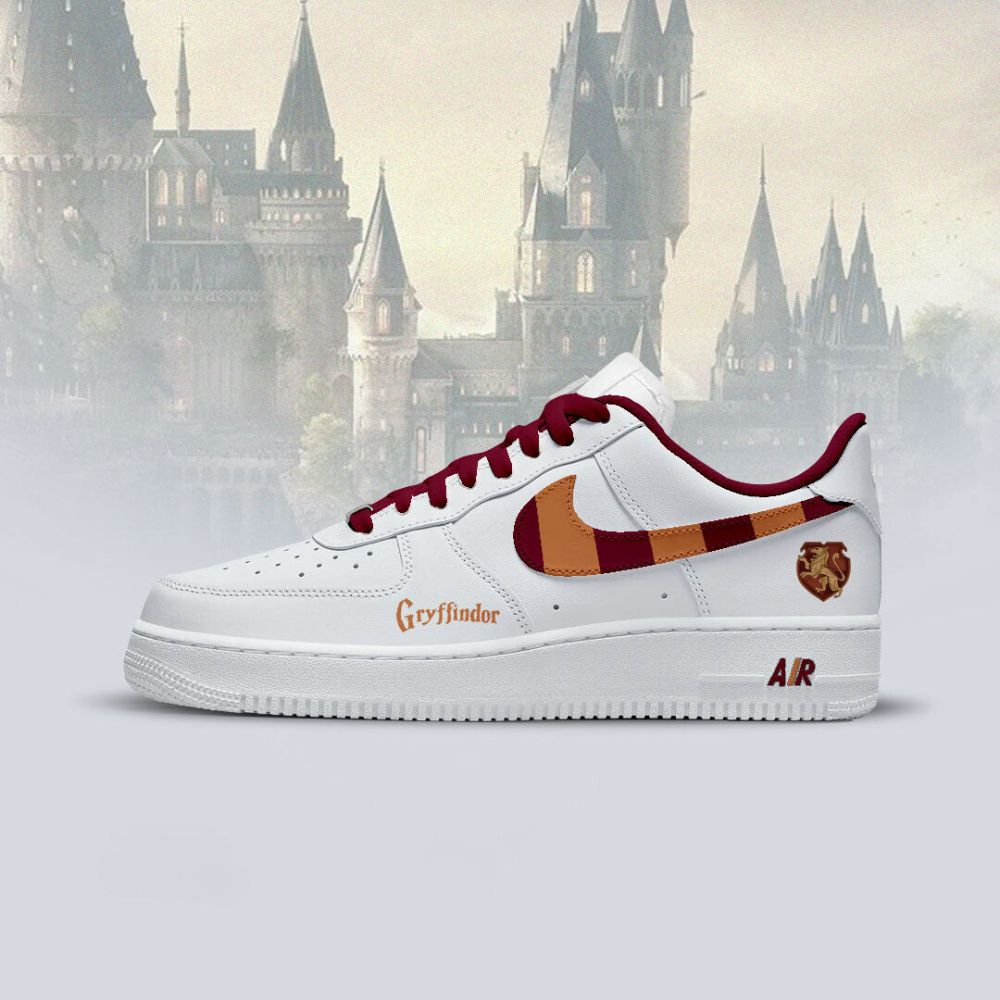 Ideafootwear Hogwart White Grinfindor Air Low-Top Sneakers Shoes For Men And Women 1