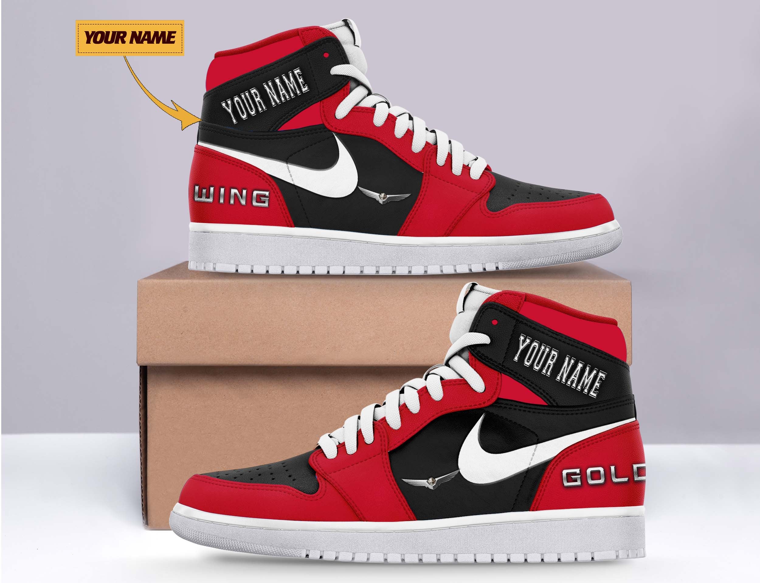 Ideafootwear Honda Gold Wing AJ1 High Sneakers Shoes For Men And Women