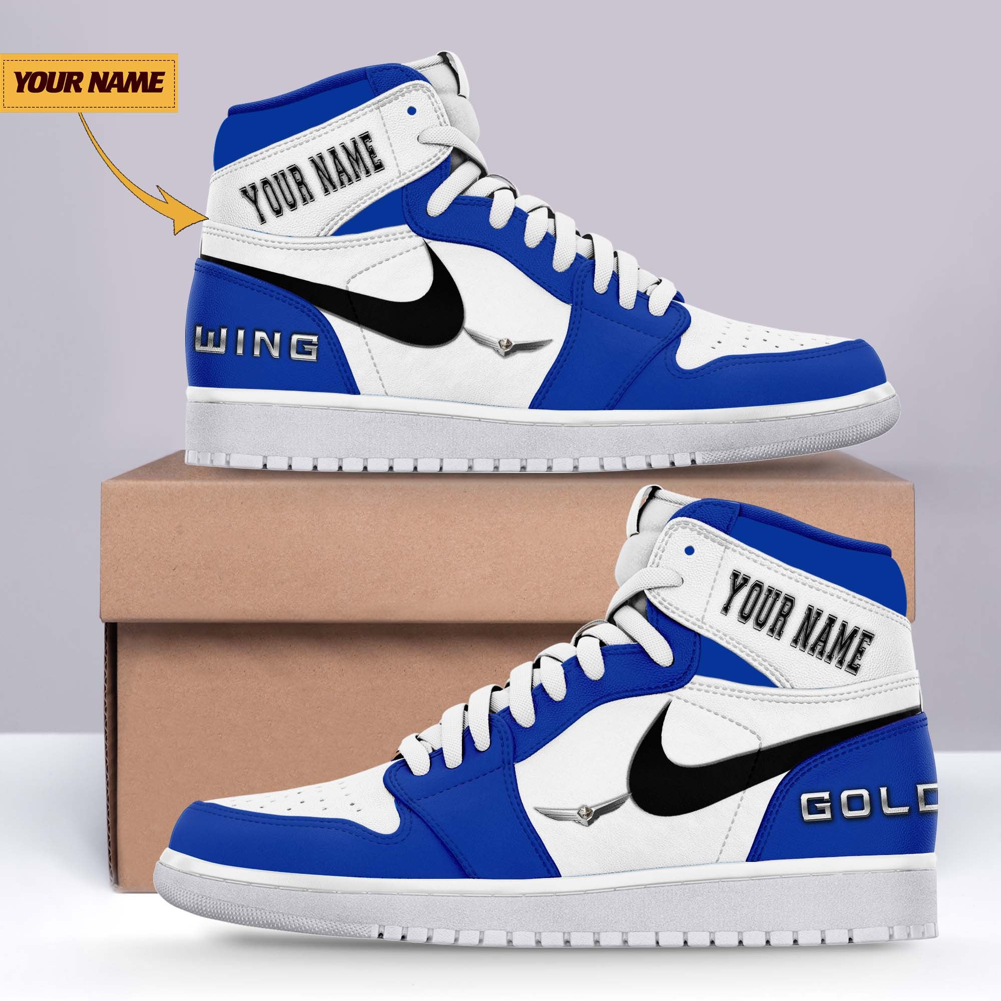 Ideafootwear Honda Gold Wing AJ1 High Sneakers Shoes For Men And Women