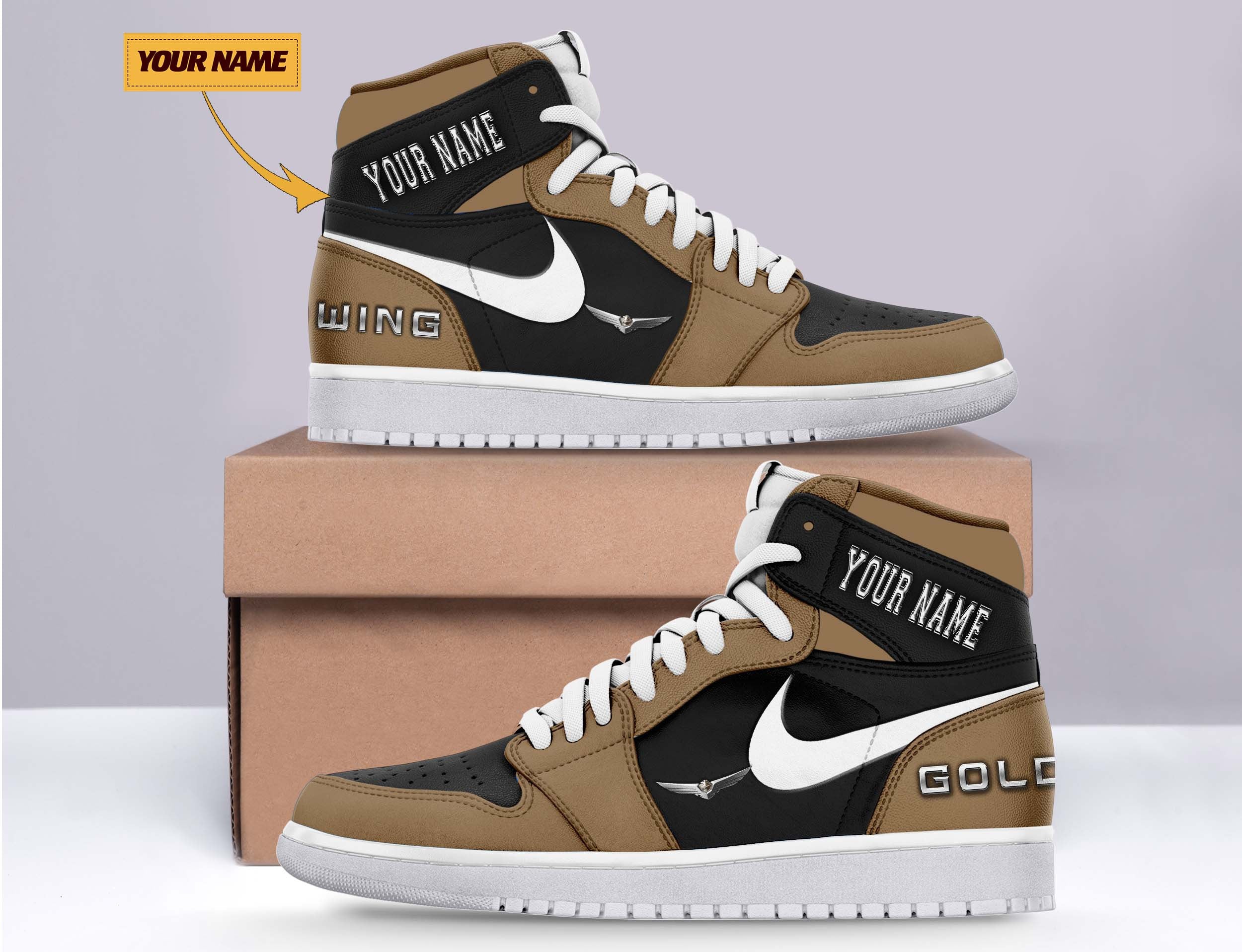Ideafootwear Honda Gold Wing AJ1 High Sneakers Shoes For Men And Women