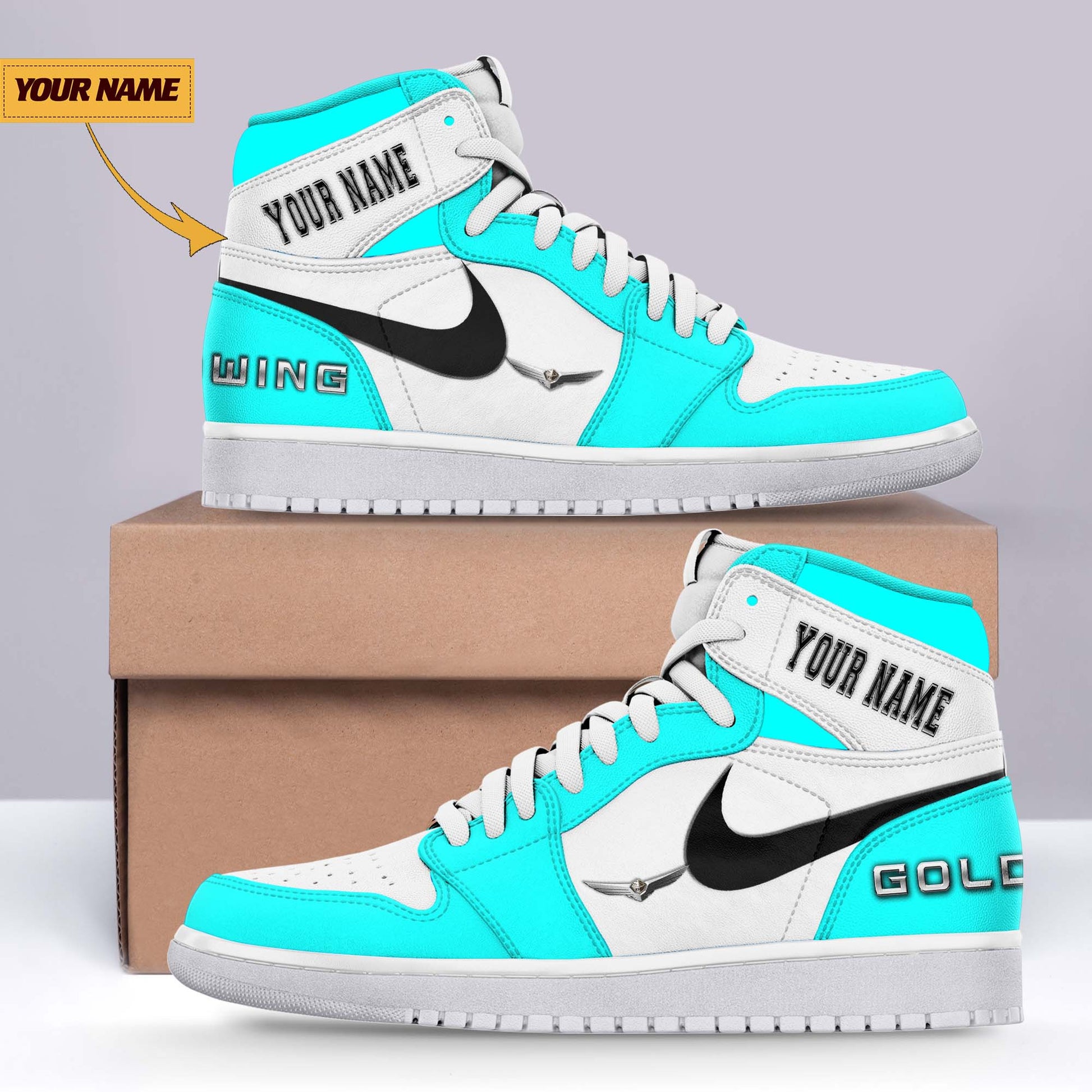 Ideafootwear Honda Gold Wing AJ1 High Sneakers Shoes For Men And Women