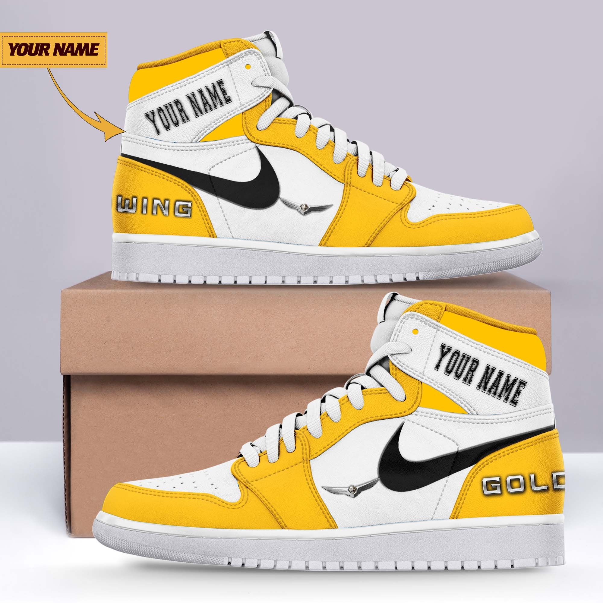 Ideafootwear Honda Gold Wing AJ1 High Sneakers Shoes For Men And Women