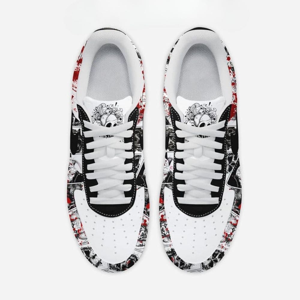 Ideafootwear Horror Movies Club In Halloween Air Low-Top Sneakers Shoes For Men And Women 2