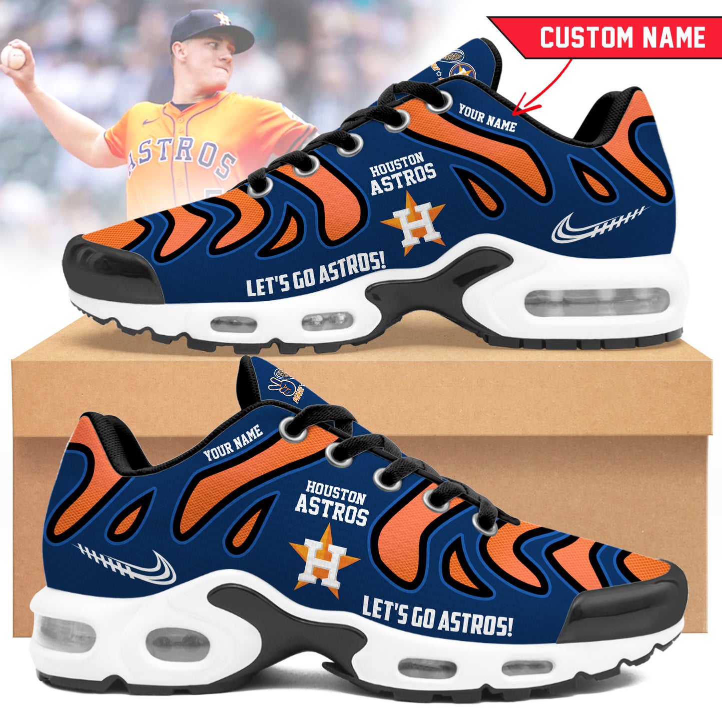 Ideafootwear Houston Astros TN Shoes Sneakers For Men And Women