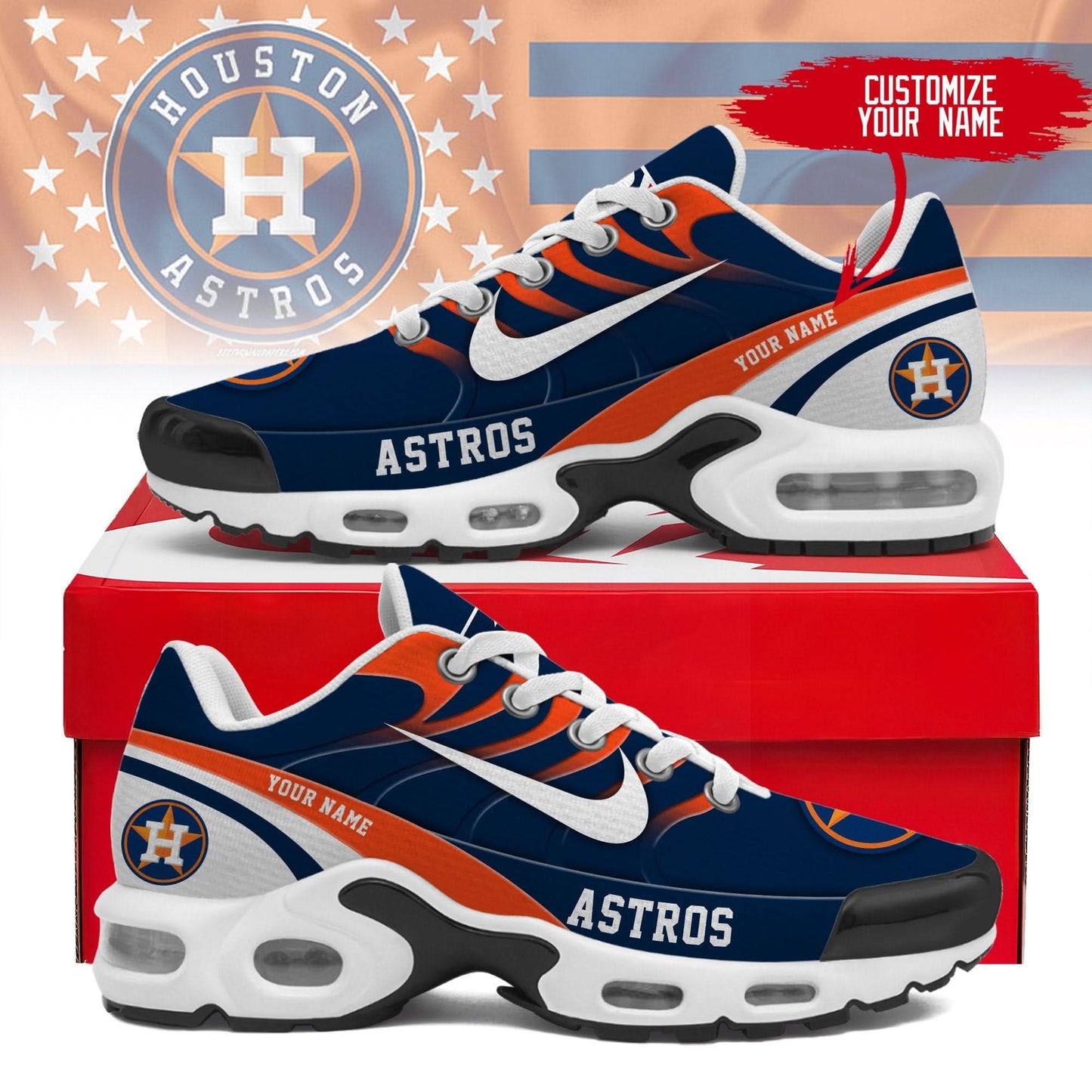 Ideafootwear Houston Astros TN Shoes Sneakers For Men And Women