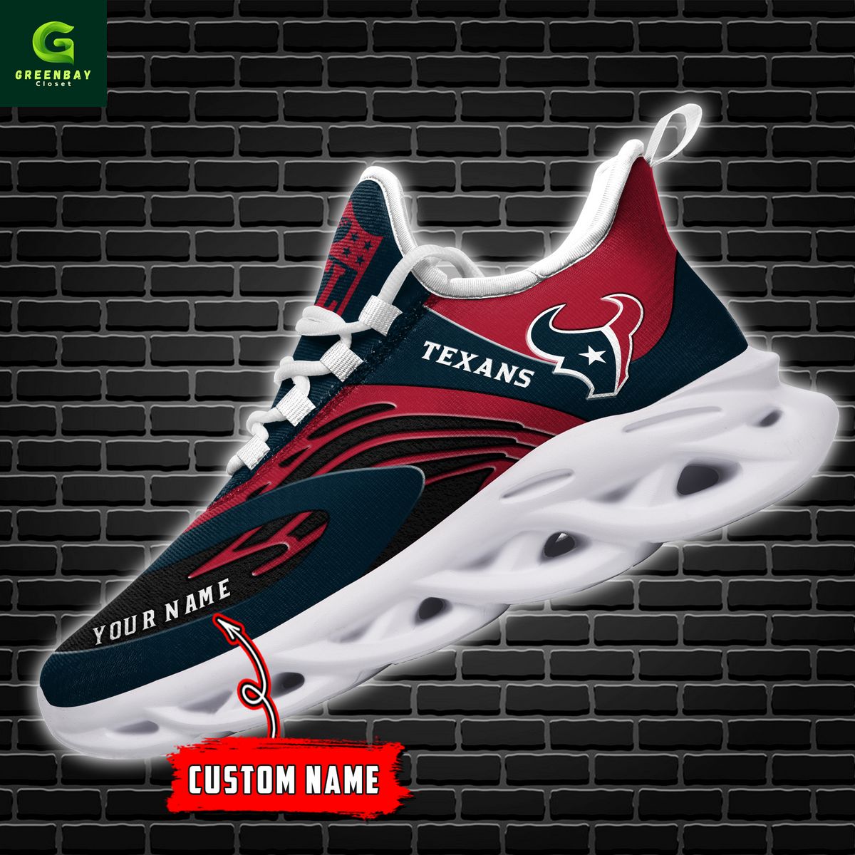 Ideafootwear Houston Texans Max Soul Shoes Sneakers For Men And Women