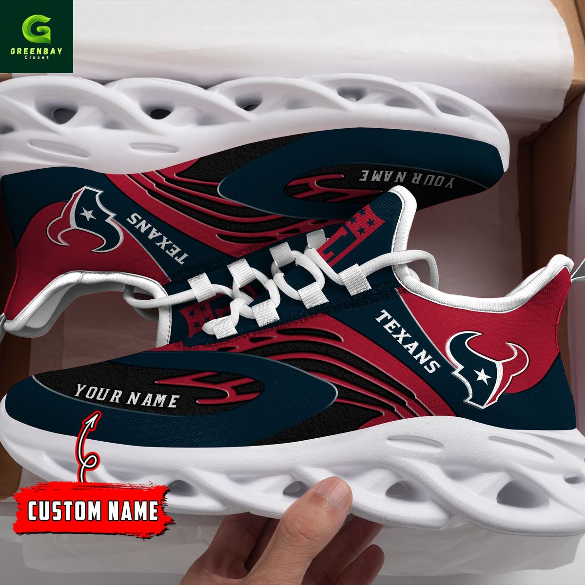 Ideafootwear Houston Texans Max Soul Shoes Sneakers For Men And Women