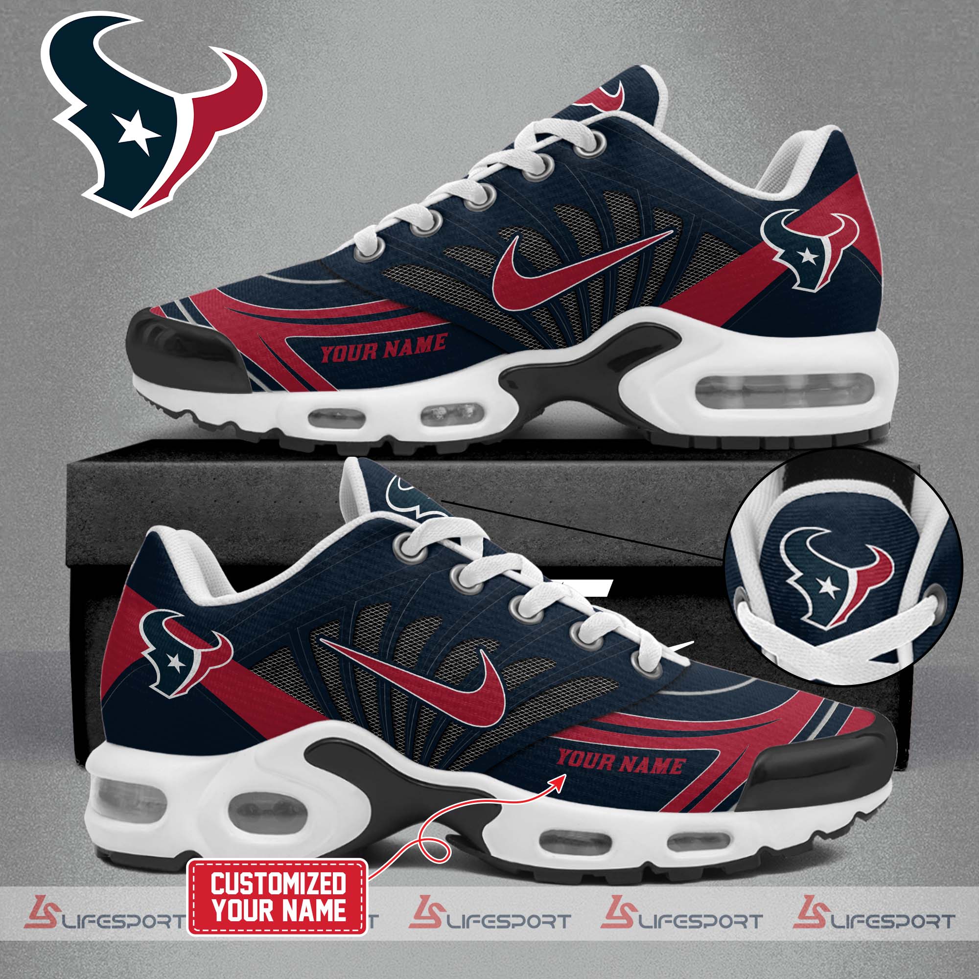 Ideafootwear Houston Texans TN Shoes Sneakers For Men And Women