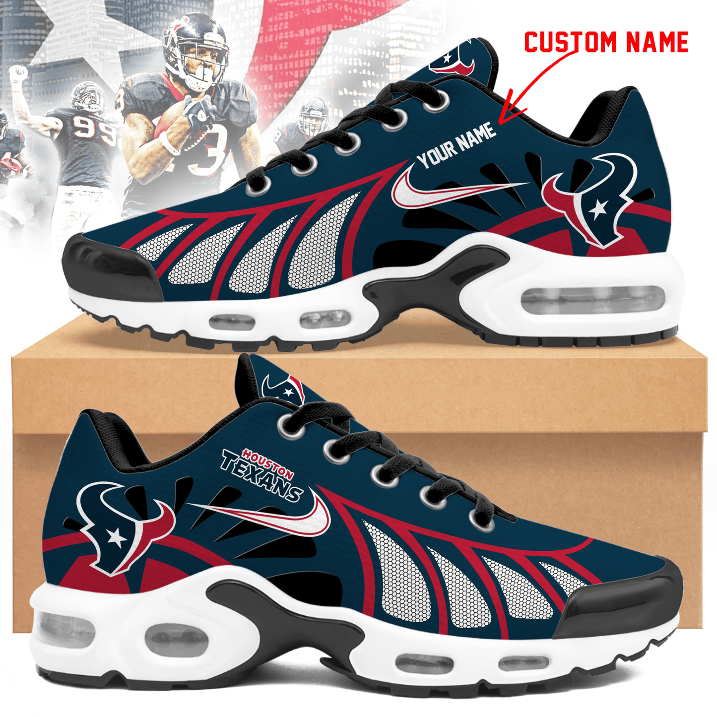 Ideafootwear Houston Texans TN Shoes Sneakers For Men And Women