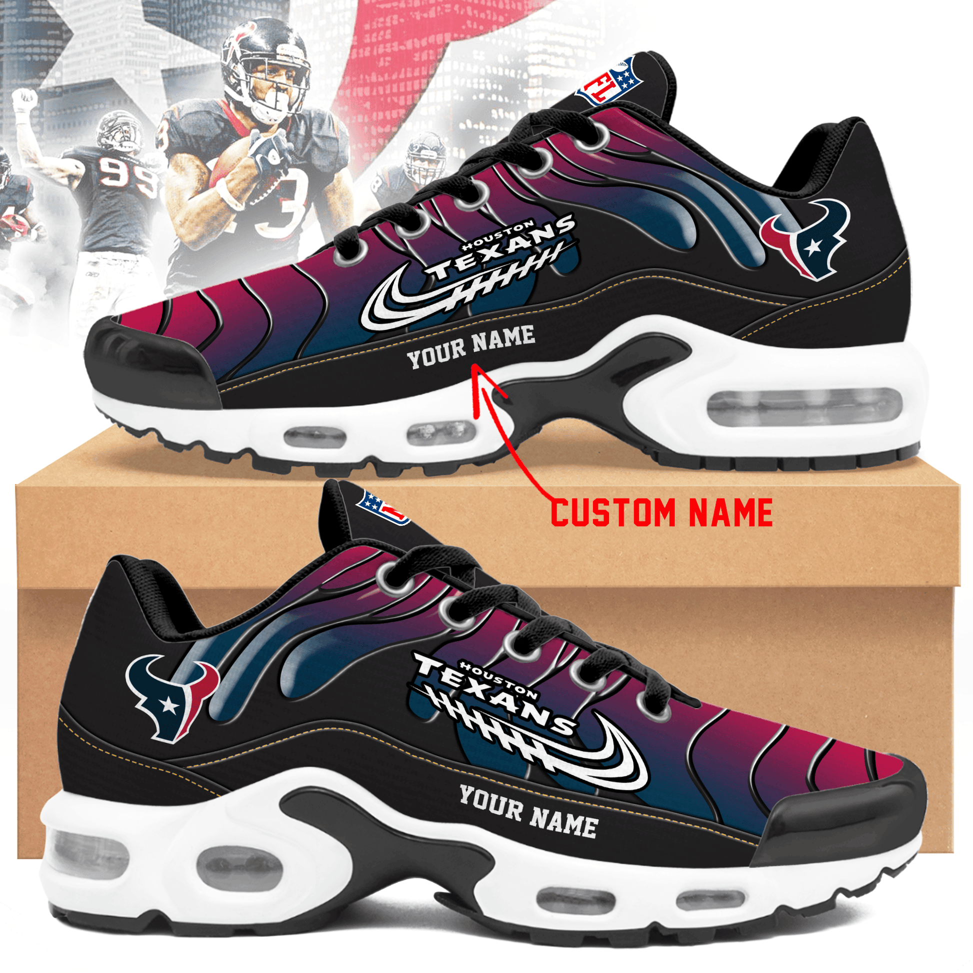 Ideafootwear Houston Texans TN Shoes Sneakers For Men And Women
