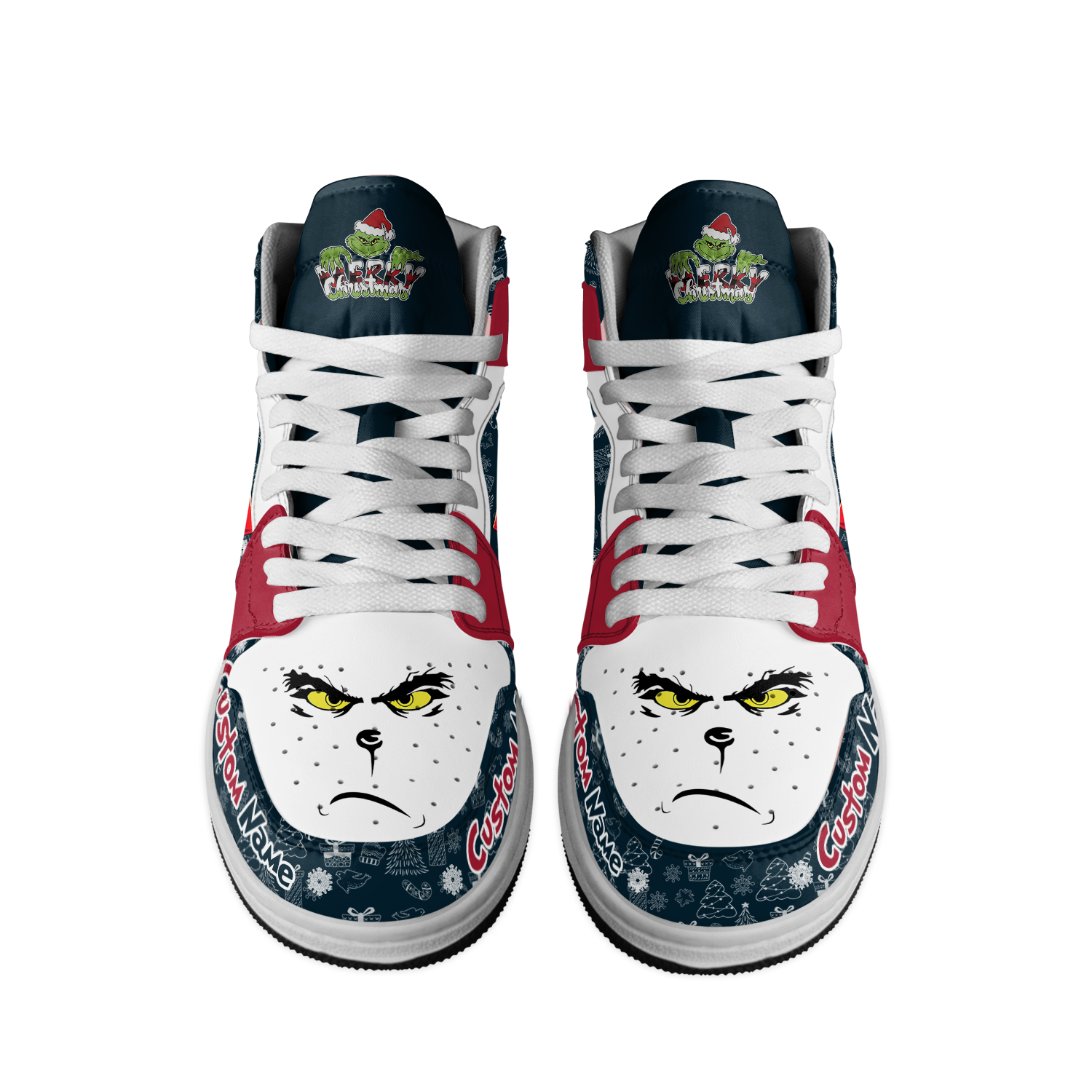 Ideafootwear Houston Texans x The Grinch x Christmas AJ1 High Sneakers Shoes For Men And Women