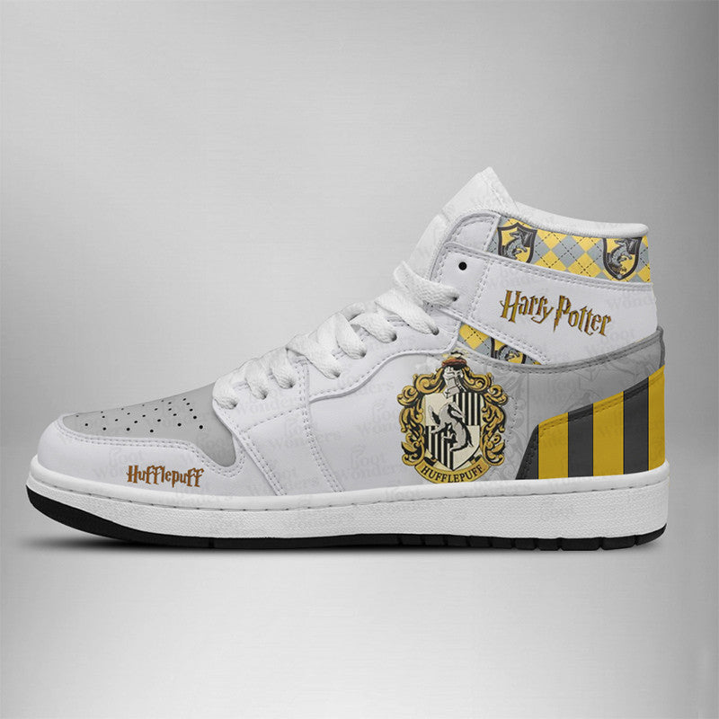 Ideafootwear Hufflepuff AJ1 High Sneakers Shoes For Men And Women