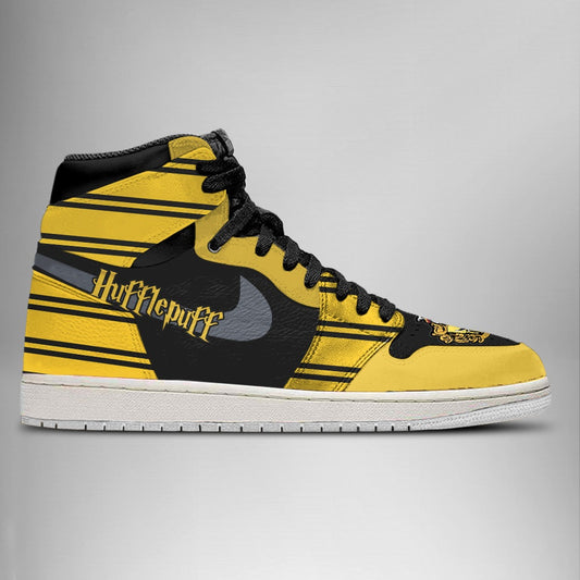 Ideafootwear Hufflepuff Harry Potter AJ1 High Sneakers Shoes For Men And Women