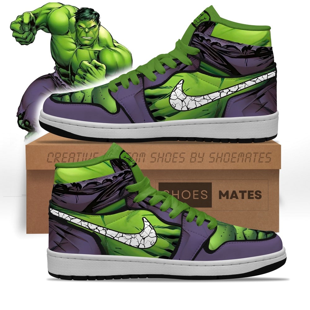 Ideafootwear Hulk Marvel AJ1 High Sneakers Shoes For Men And Women