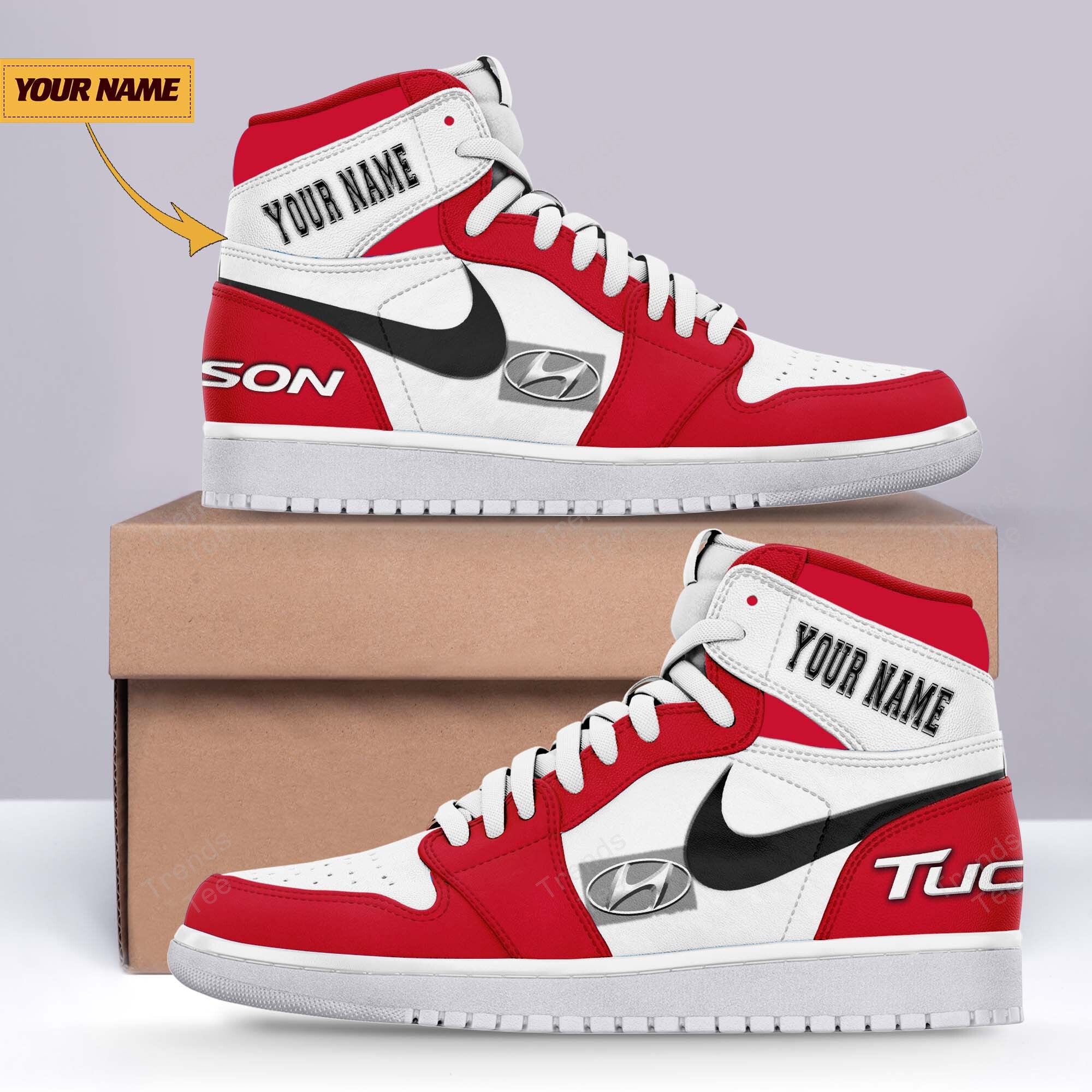 Ideafootwear Hyundai tucson AJ1 High Sneakers Shoes For Men And Women