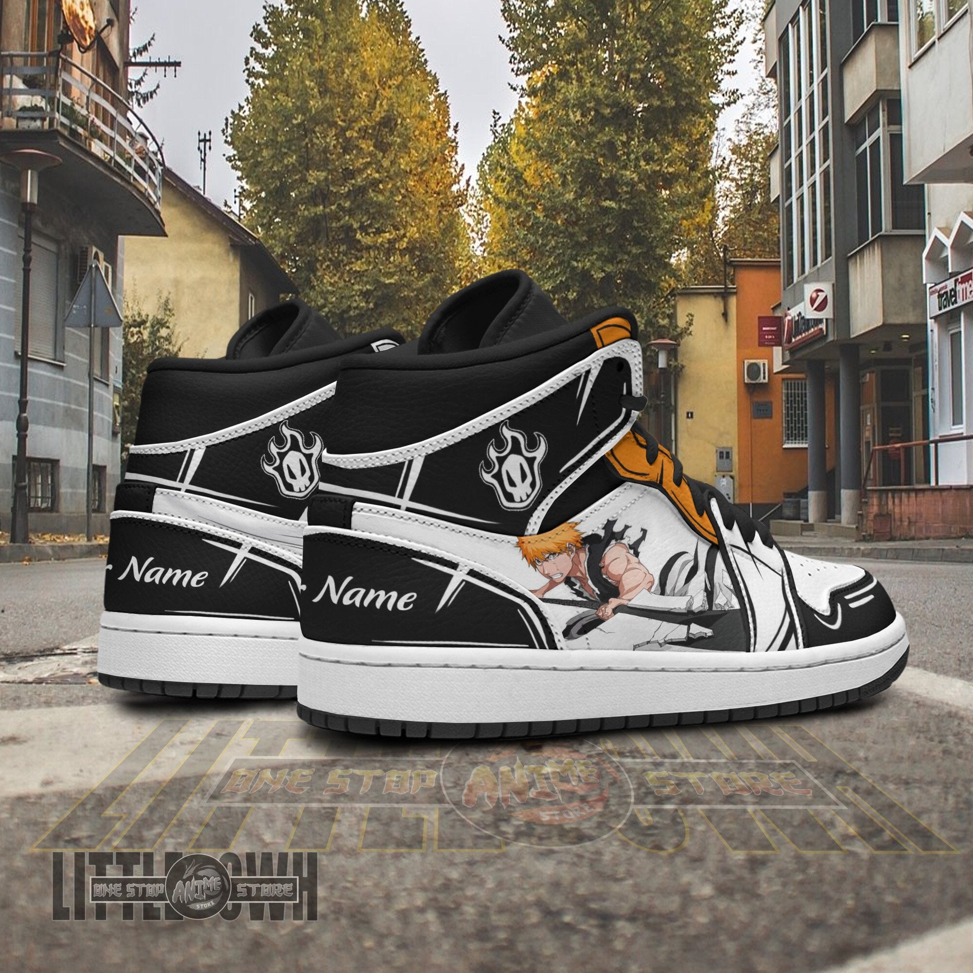 Ideafootwear Ichigo Rukia AJ1 High Sneakers Shoes For Men And Women
