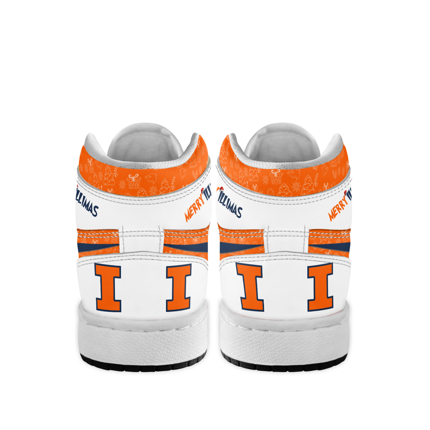 Ideafootwear Illinois Fighting Illini x The Grinch x Christmas  AJ1 High Sneakers Shoes For Men And Women