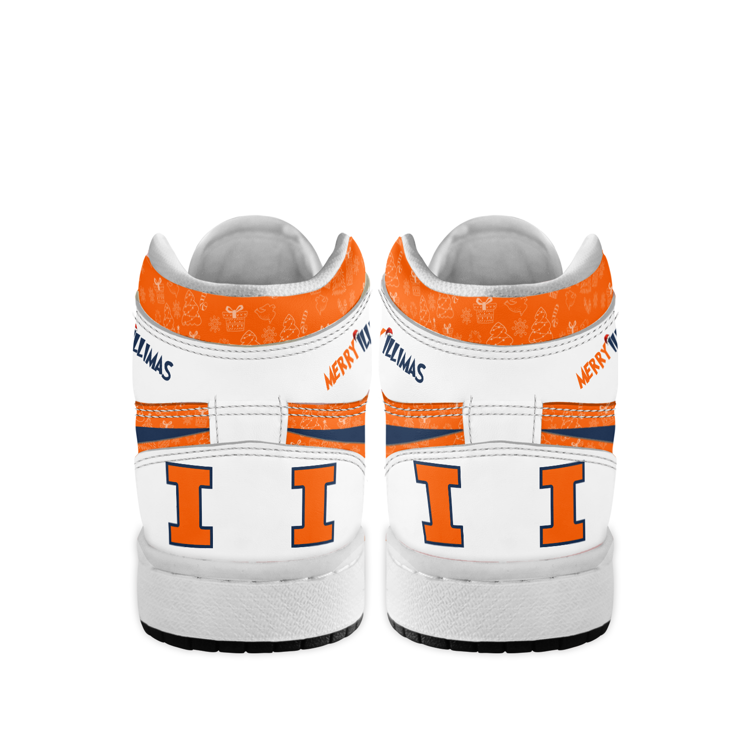 Ideafootwear Illinois Fighting Illini x The Grinch x Christmas  AJ1 High Sneakers Shoes For Men And Women