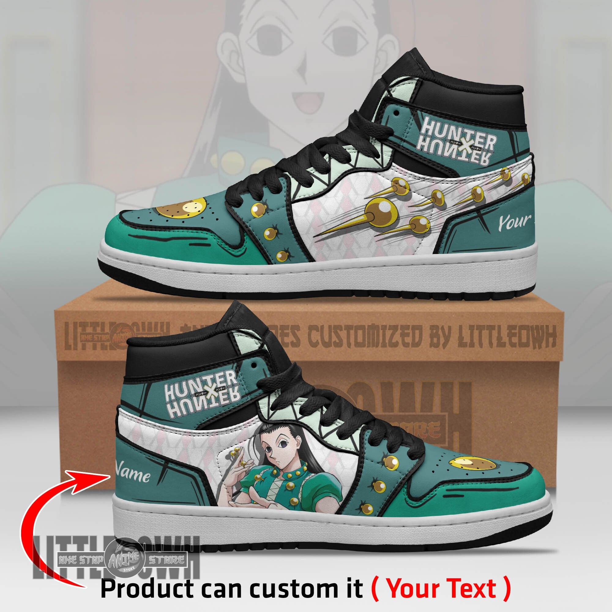 Ideafootwear Illumi Zoldyck AJ1 High Sneakers Shoes For Men And Women