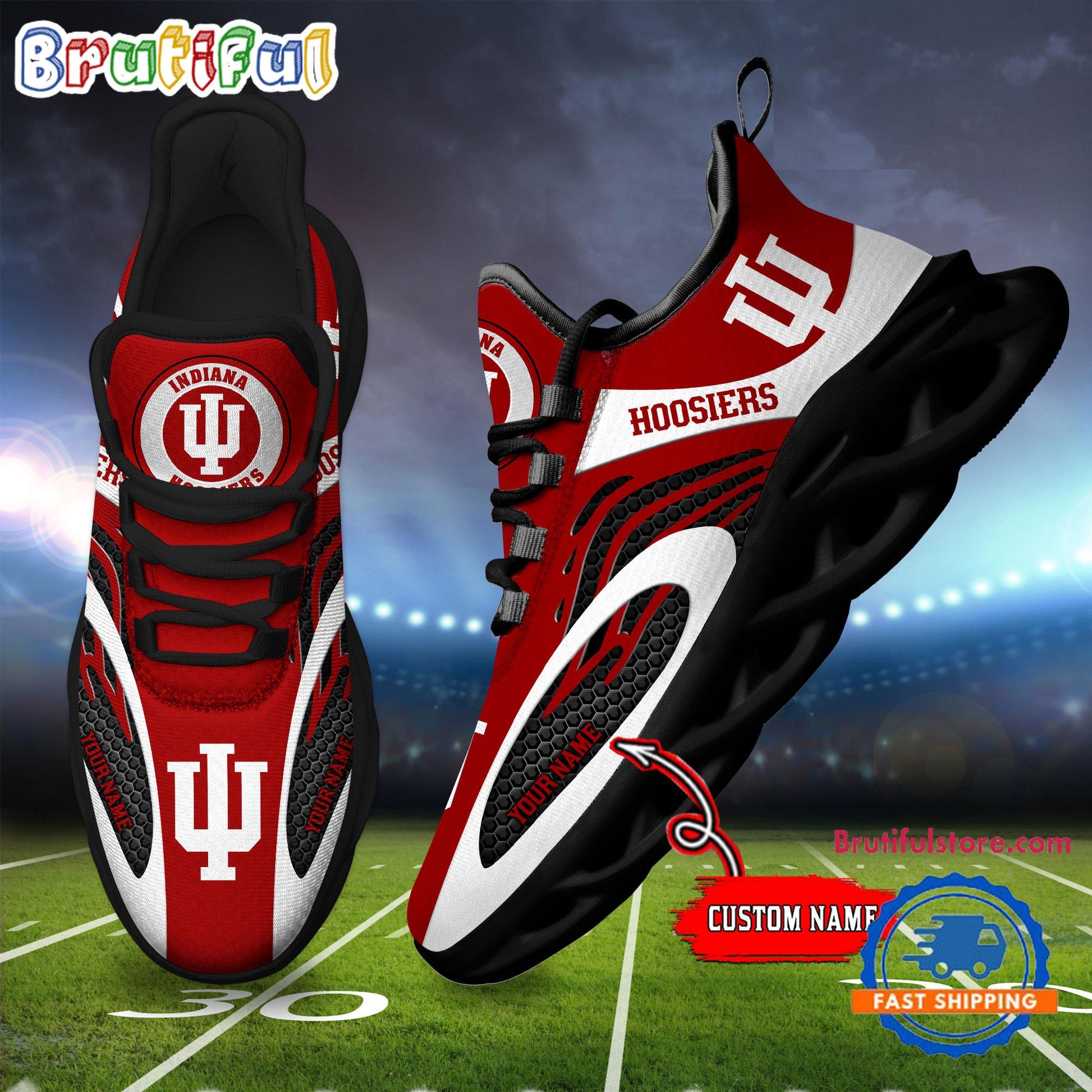Ideafootwear Indiana Hoosiers Max Soul Shoes Sneakers For Men And Women