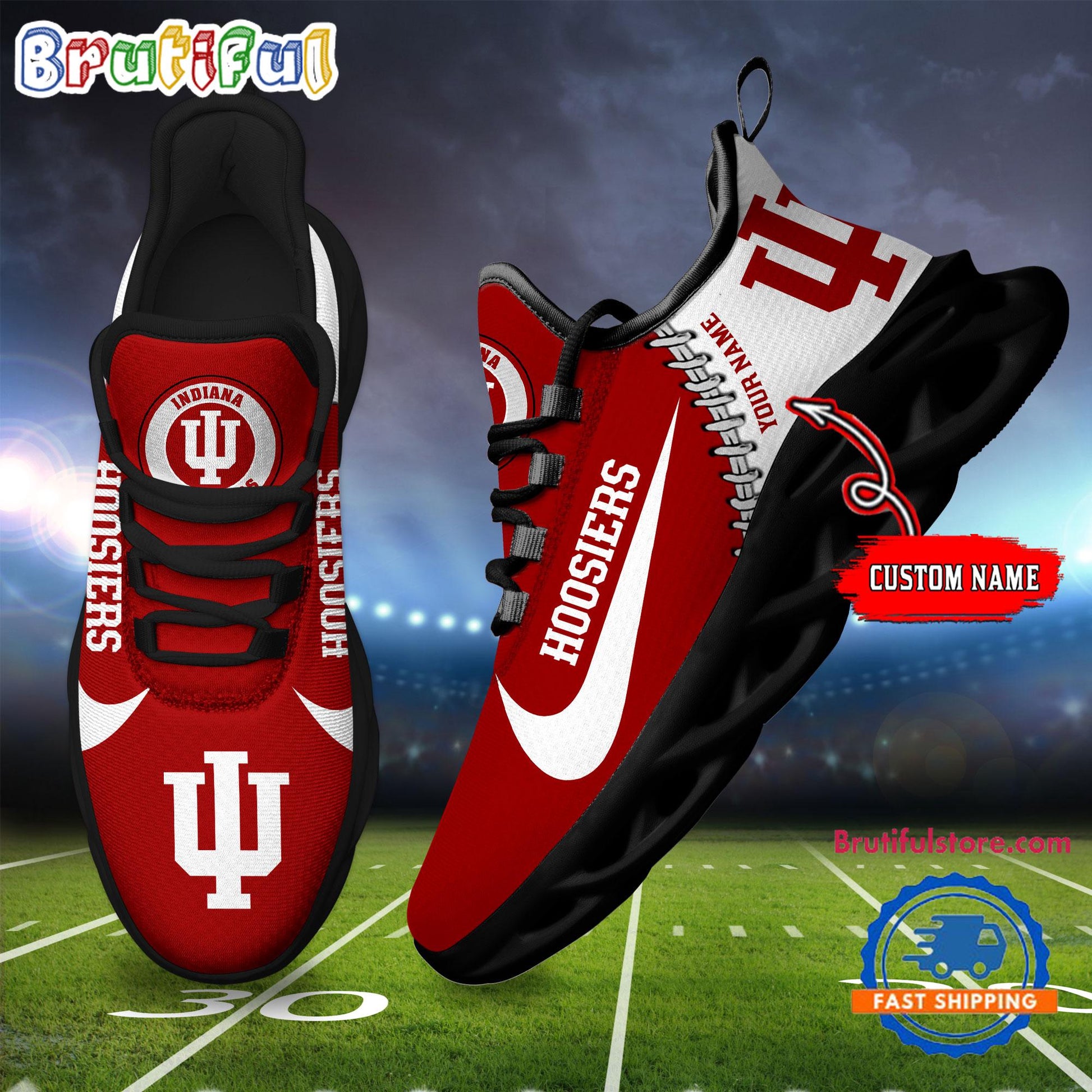 Ideafootwear Indiana Hoosiers Max Soul Shoes Sneakers For Men And Women