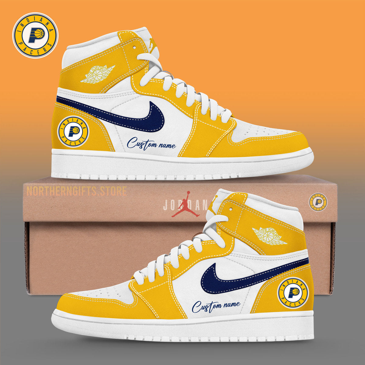 Ideafootwear Indiana Pacers AJ1 High Sneakers Shoes For Men And Women
