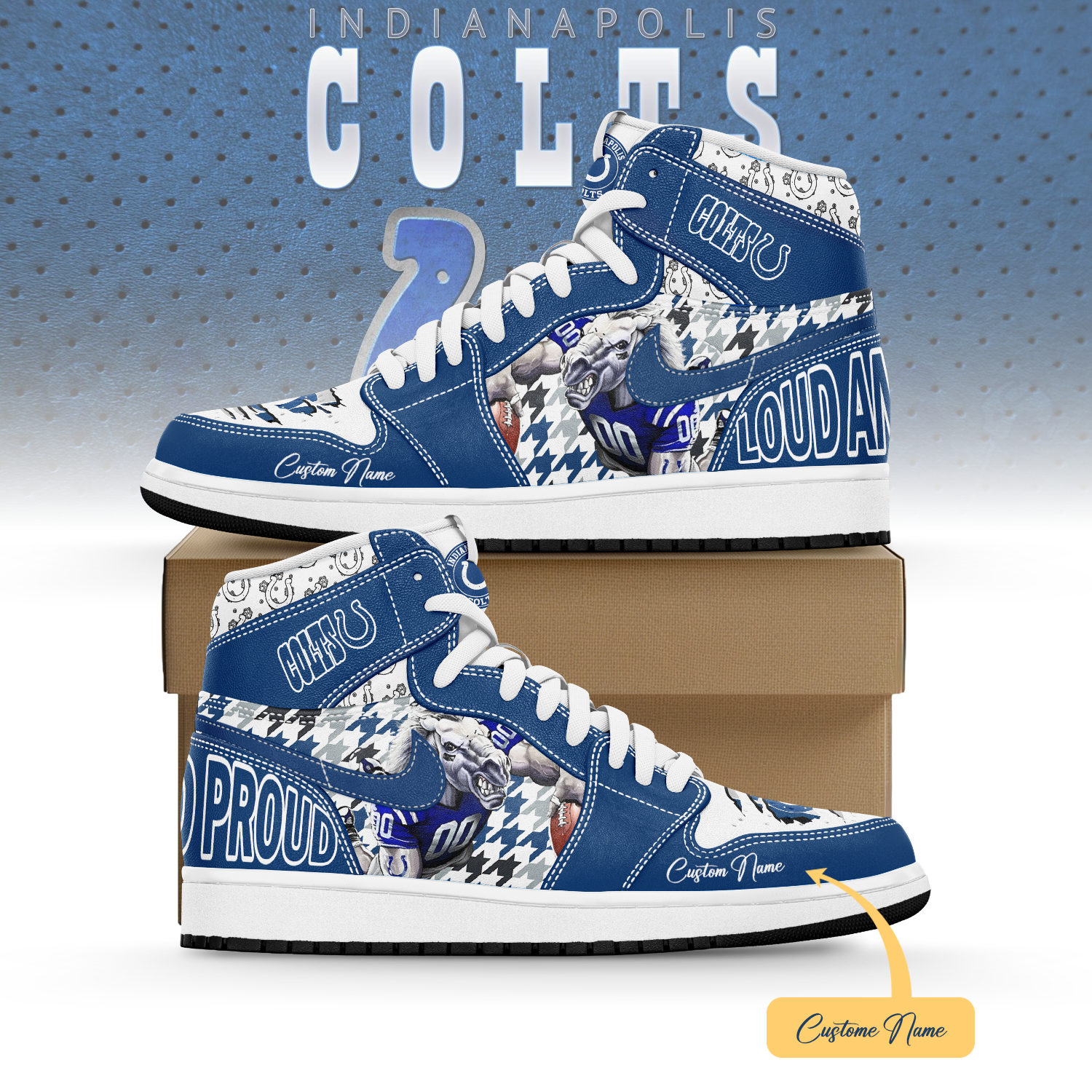 Ideafootwear Indianapolis Colts AJ1 High Sneakers Shoes For Men And Women