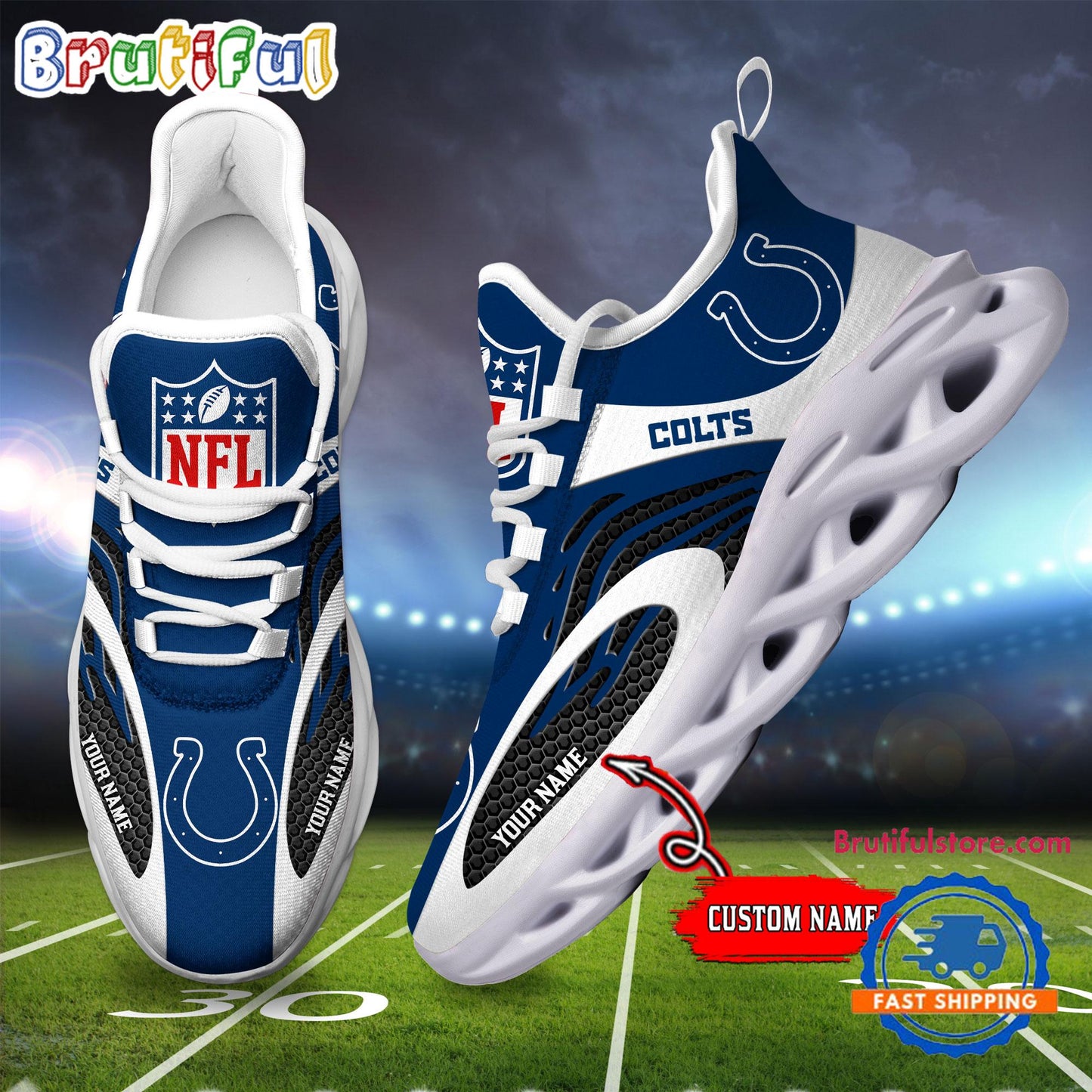 Ideafootwear Indianapolis Colts Max Soul Shoes Sneakers For Men And Women