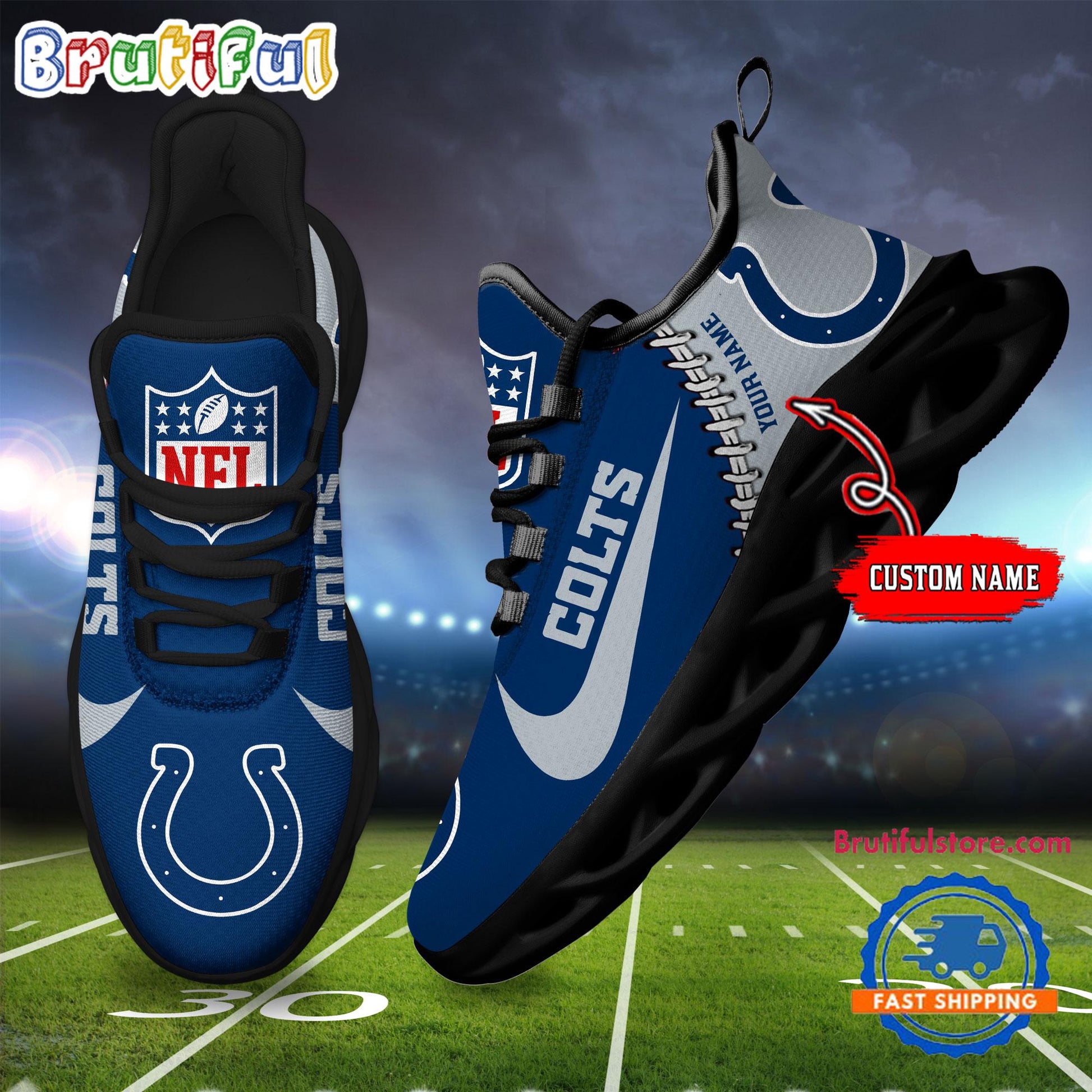 Ideafootwear Indianapolis Colts Max Soul Shoes Sneakers For Men And Women
