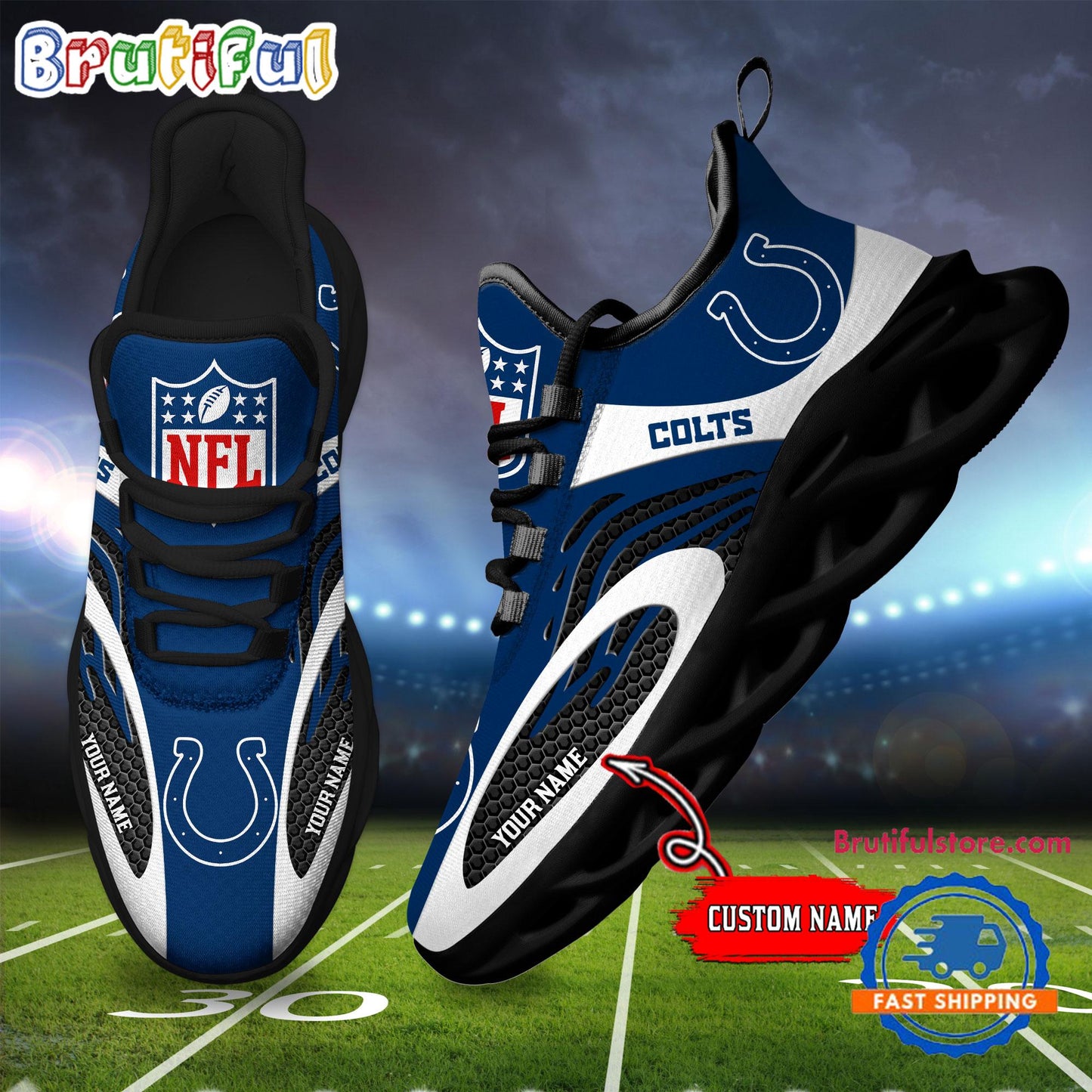 Ideafootwear Indianapolis Colts Max Soul Shoes Sneakers For Men And Women